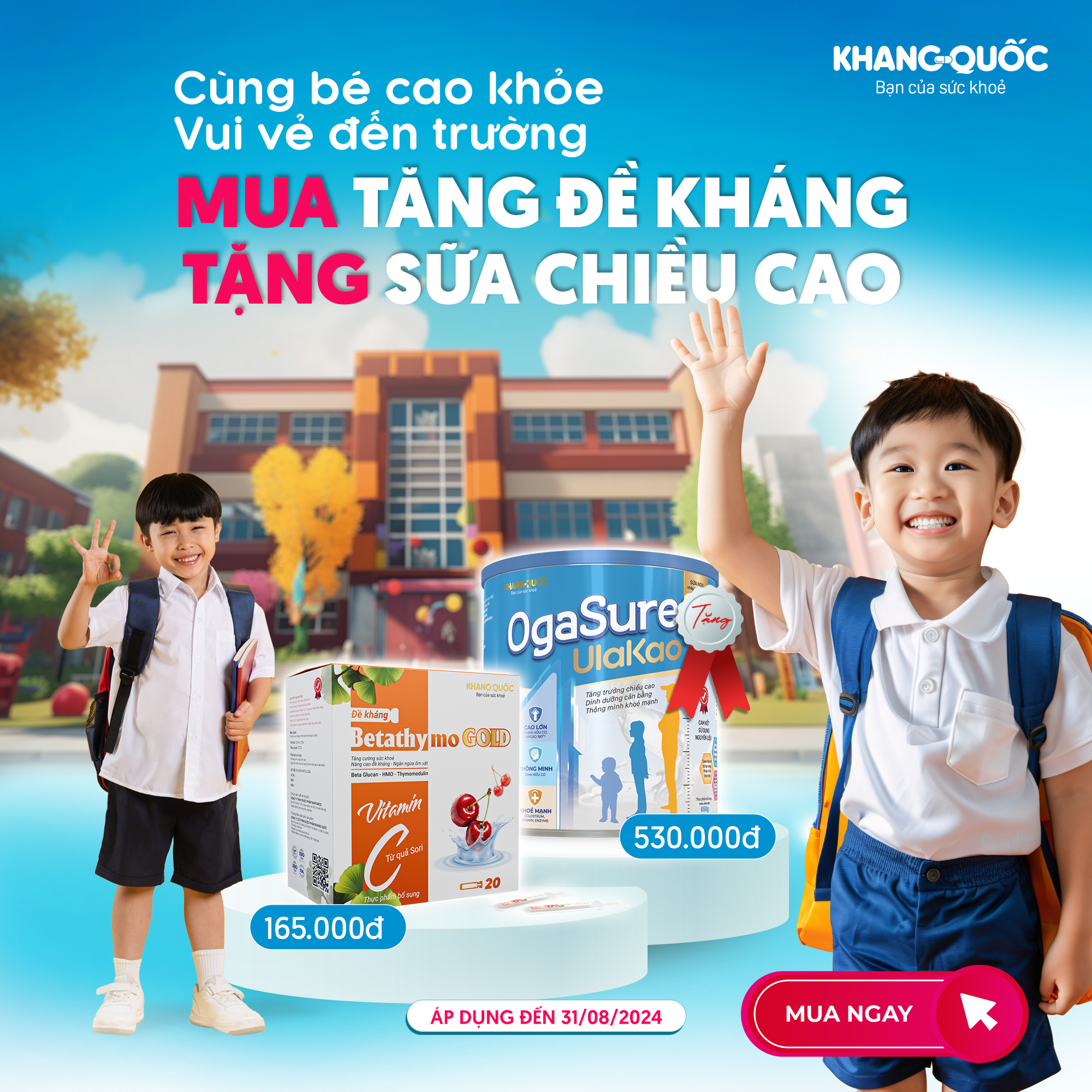 Mua tăng đề kháng - Tặng sữa tăng chiều cao nhân ngày bé tựu trường