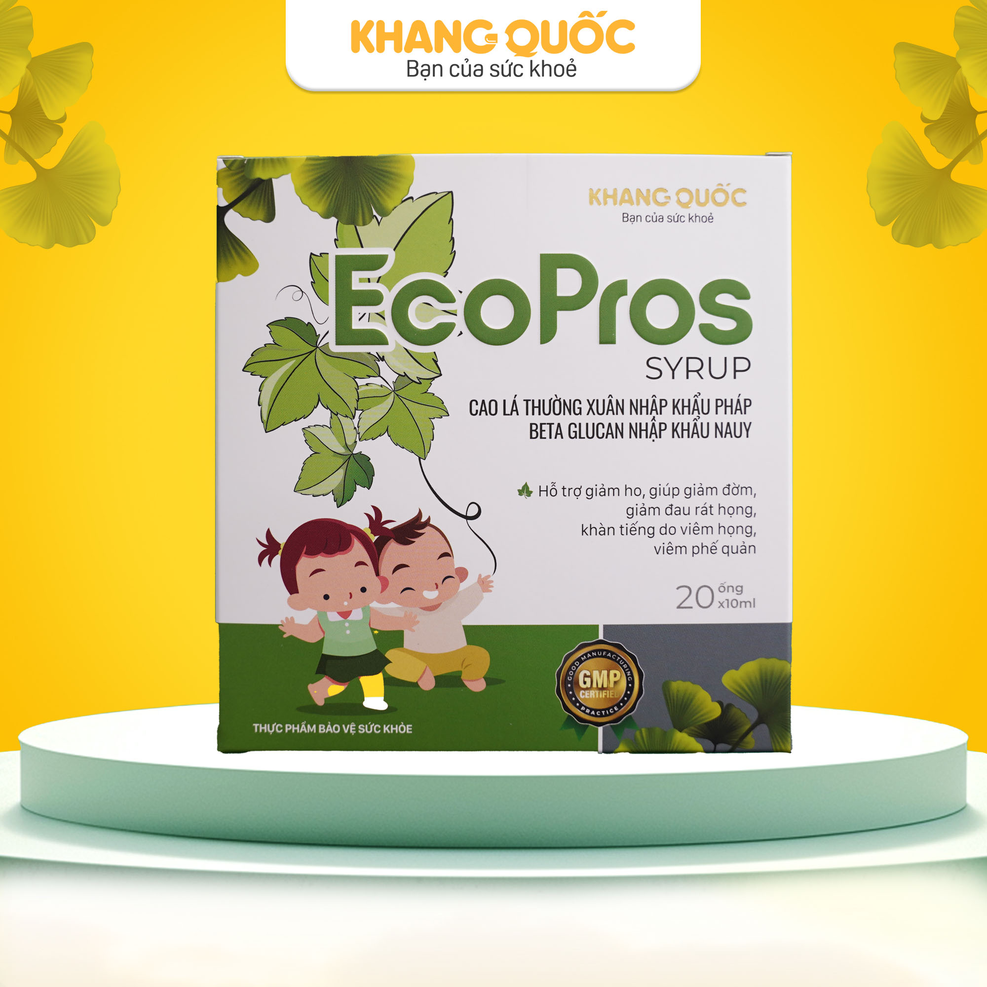 Eco Pros Syrup (Ống) Hỗ trợ giảm ho giúp giảm đờm, giảm đau rát họng, khản tiếng do viêm họng, viêm phế quản