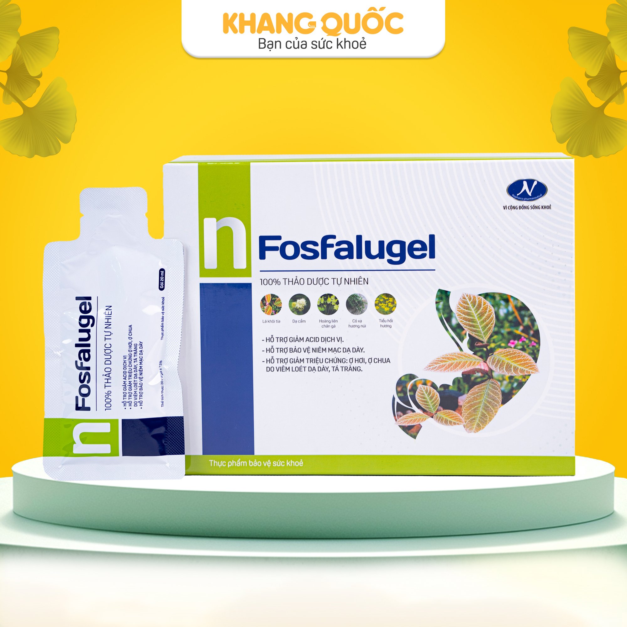 Sản phẩm thảo dược Fosfalugel hỗ trợ giảm đau dạ dày