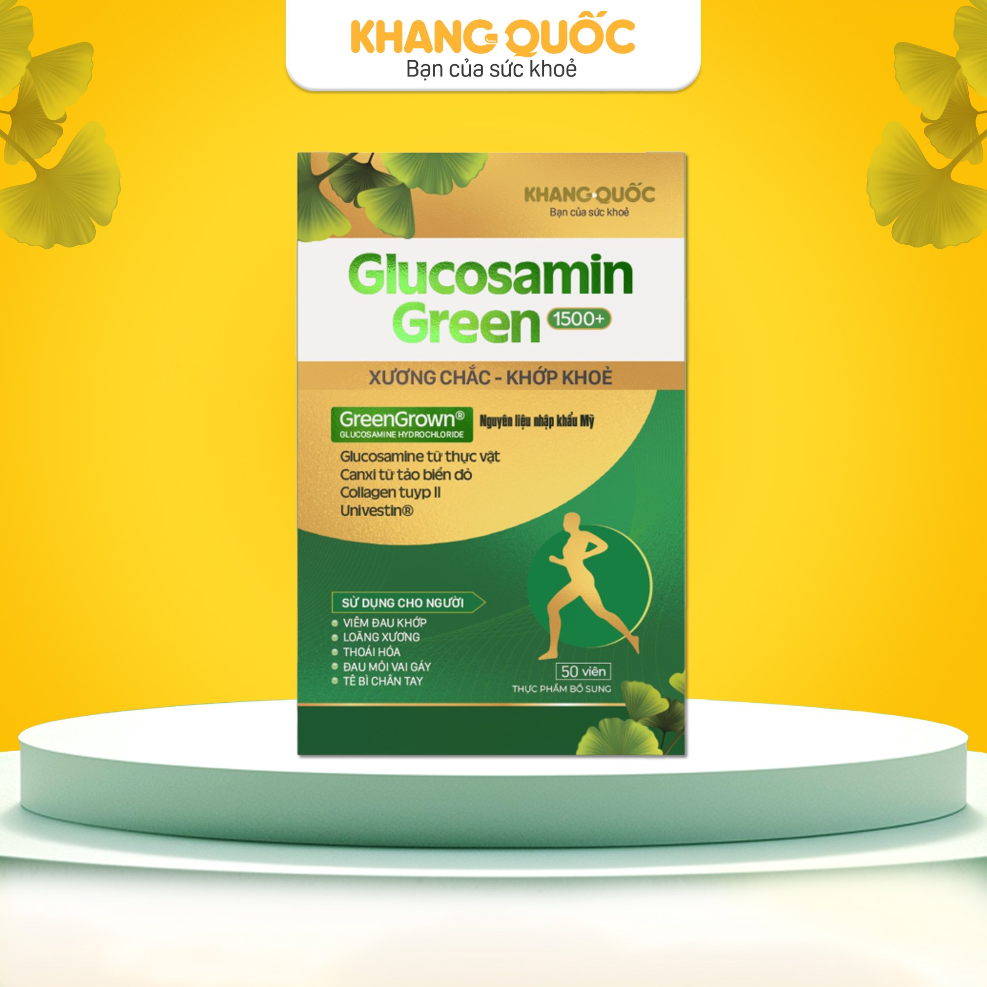Glucosamin Green 1500+ Xương chắc khớp khỏe từ Glucosamin thực vật
