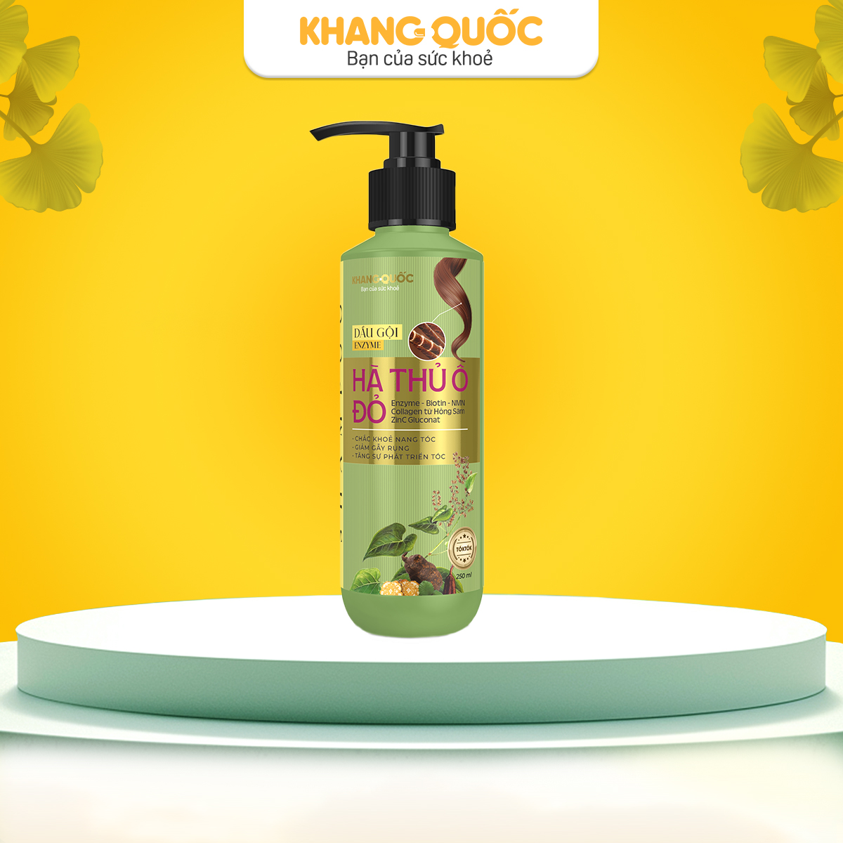 Dầu gội Hà Thủ Ô Đỏ 250ml - Chắc khỏe nang tóc, giảm gẫy rụng