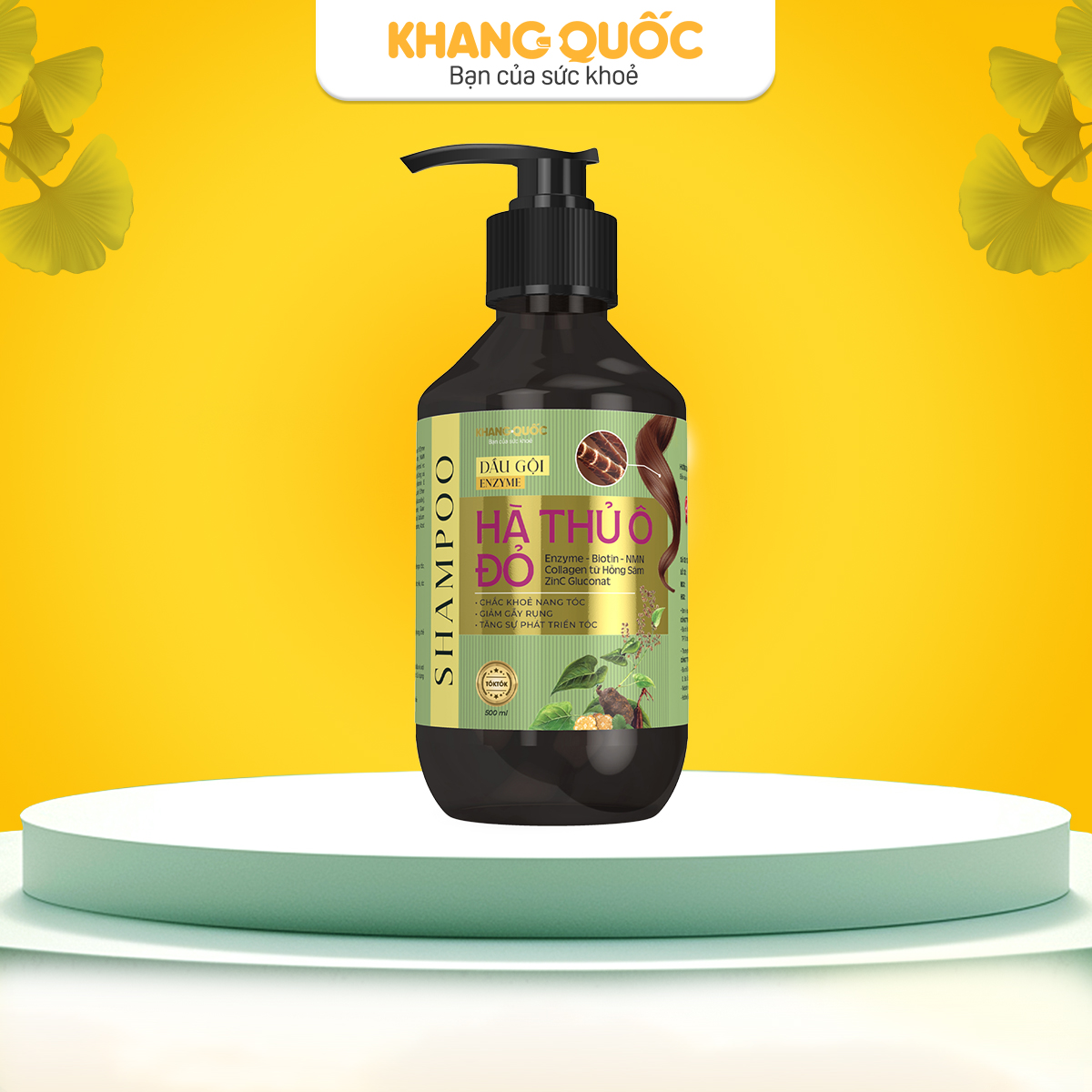 Dầu gội Hà Thủ Ô Đỏ 500ml - Chắc khỏe nang tóc, giảm gẫy rụng