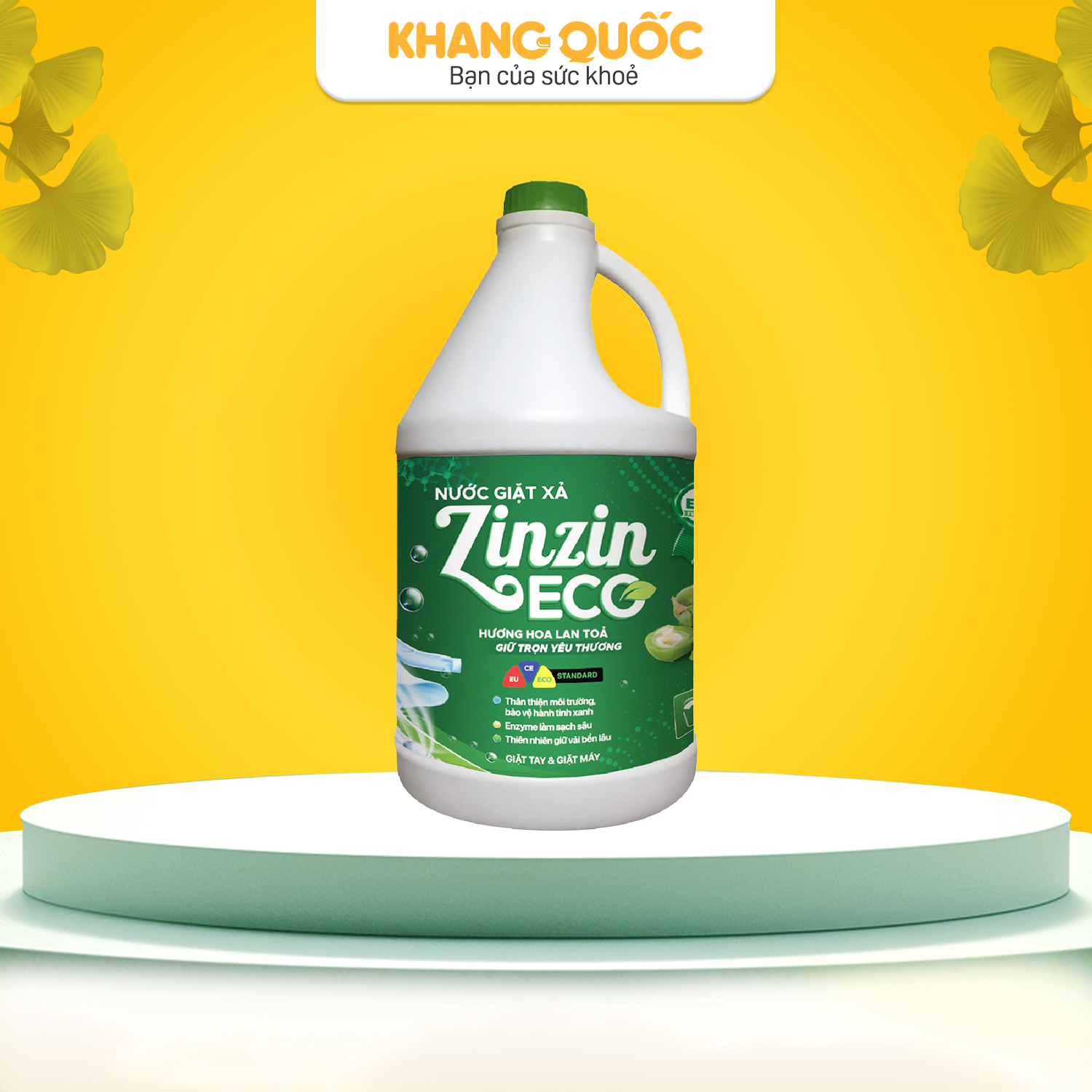 Nước giặt Zinzin ECO 10L - Enzyme làm sạch sâu, nguyên liệu từ thiên nhiên